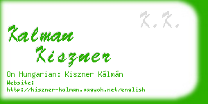 kalman kiszner business card